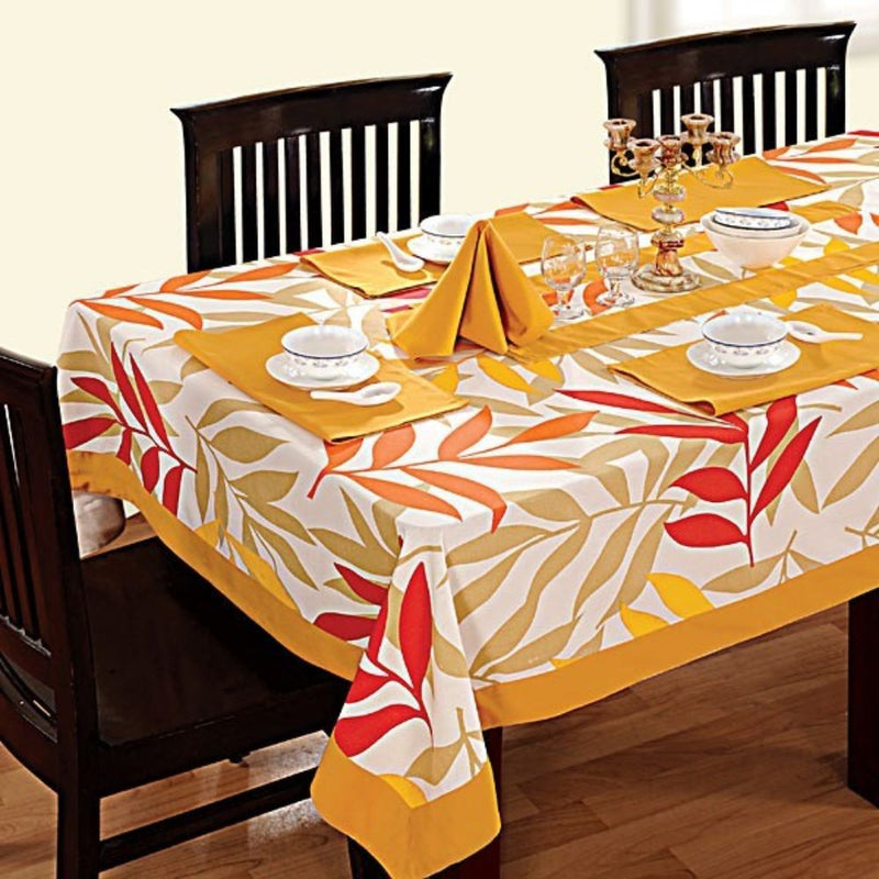 Swayam Foliage Printed Rectangular Table Cover - 5904 - 1