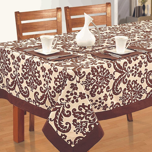 Swayam Musk Printed Rectangular Table Cover - 9009 - 1