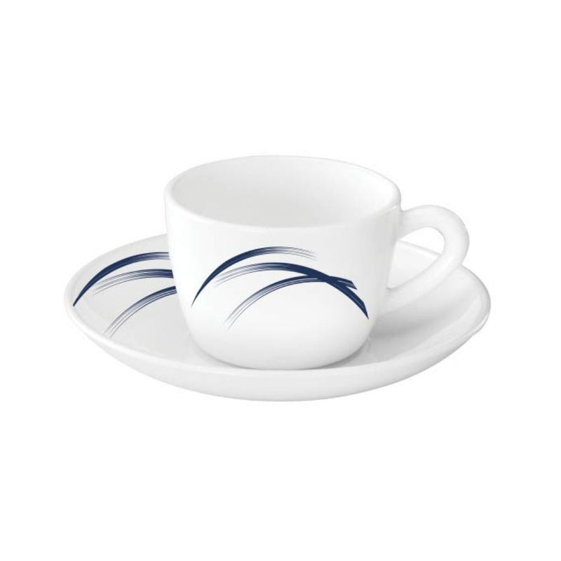 Larah by Borosil Opalware Indigo Stella Cup and Saucer Set - 3