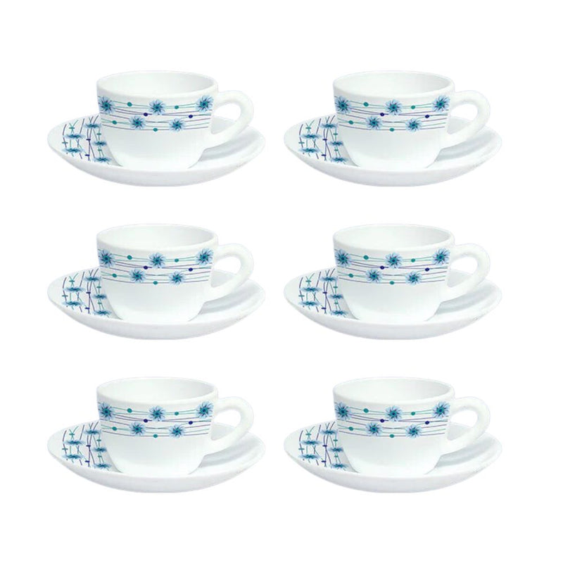 Larah by Borosil Opalware Bluebell Cup and Saucer Set - 2