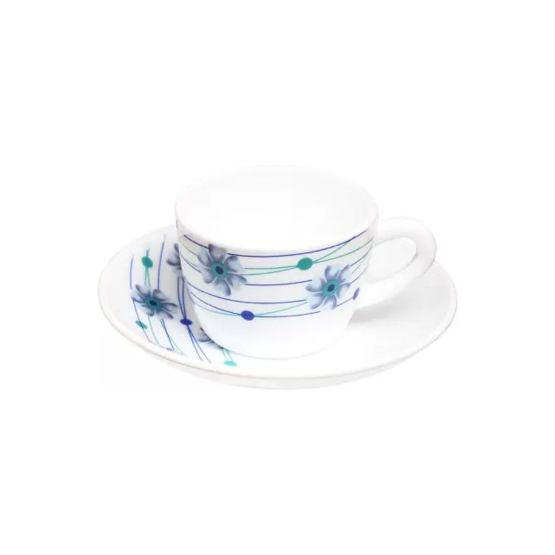 Larah by Borosil Opalware Bluebell Cup and Saucer Set - 3