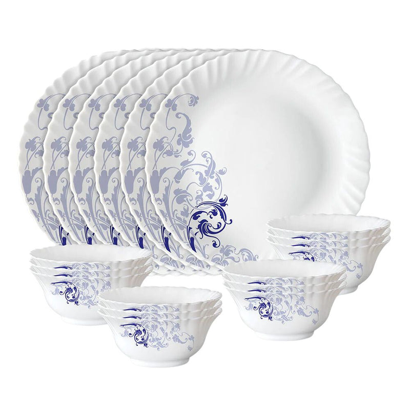 Larah by Borosil - Silk Series Blue Eve Opalware Dinner Set - 4