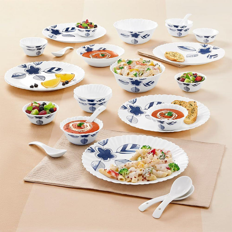 Larah by Borosil - Silk Series Morning Glory Opalware Dinner Set - 1 
