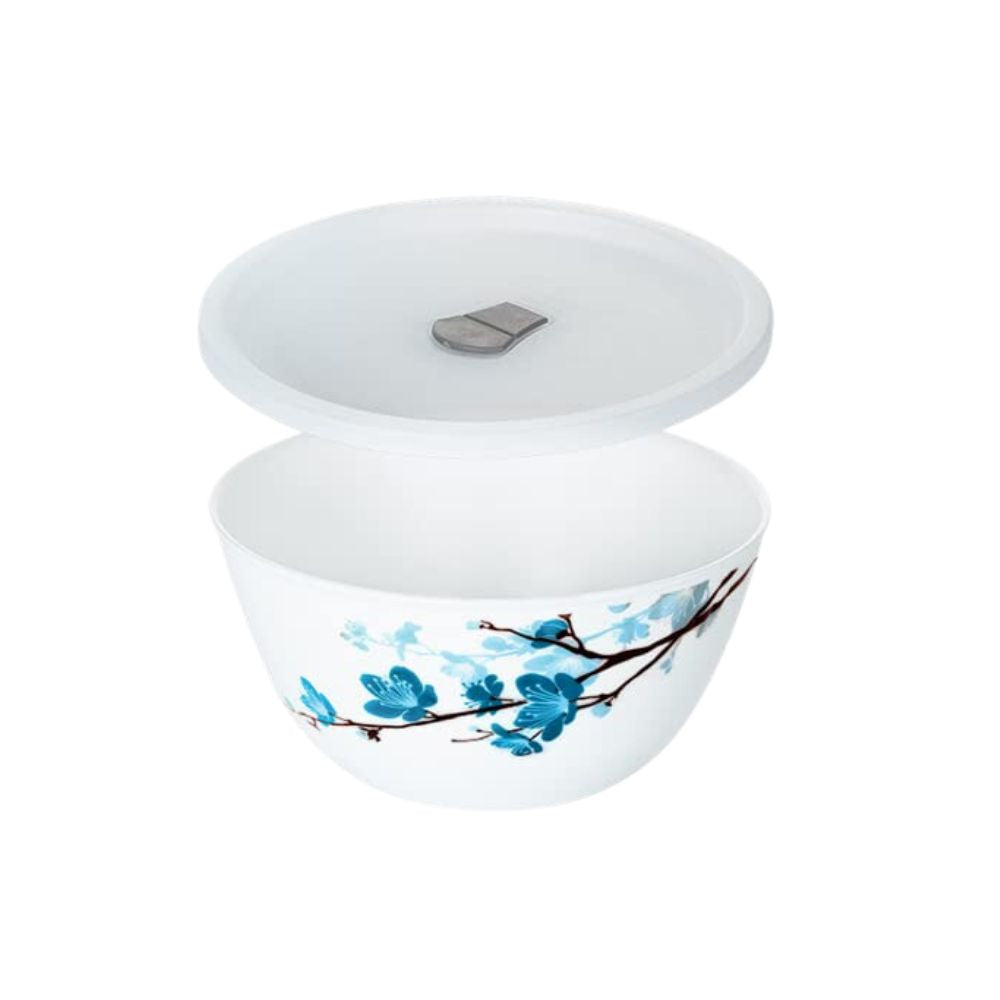 Larah by Borosil Opalware Mimosa 1500 ML Mixing Bowl with Lid - 4