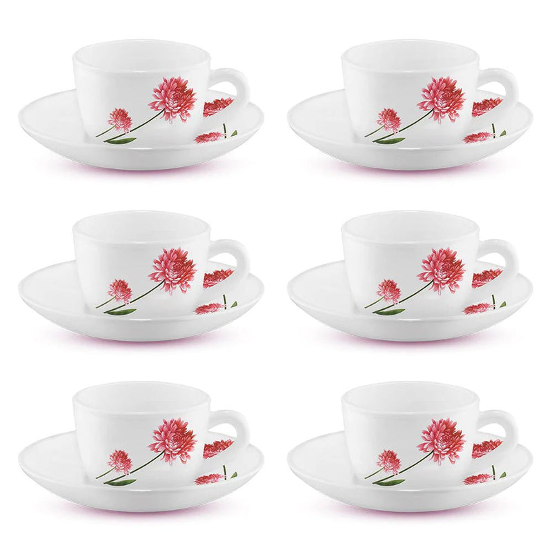 Larah by Borosil Opalware Belle Cup and Saucer Set - 2