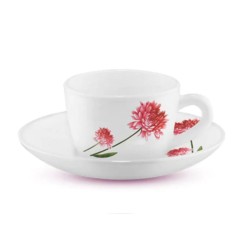 Larah by Borosil Opalware Belle Cup and Saucer Set - 3