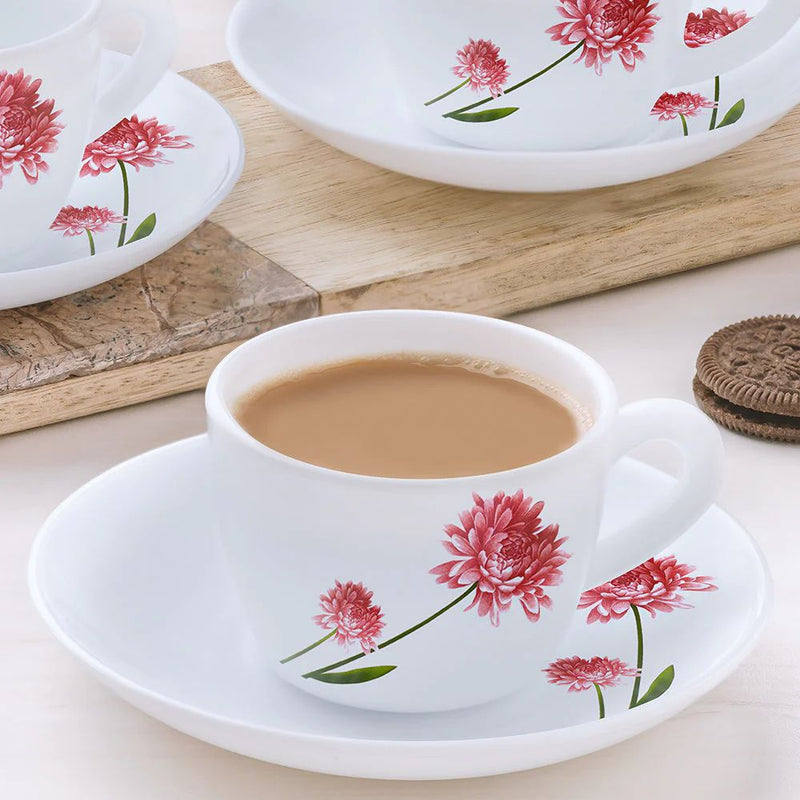 Larah by Borosil Opalware Belle Cup and Saucer Set - 5