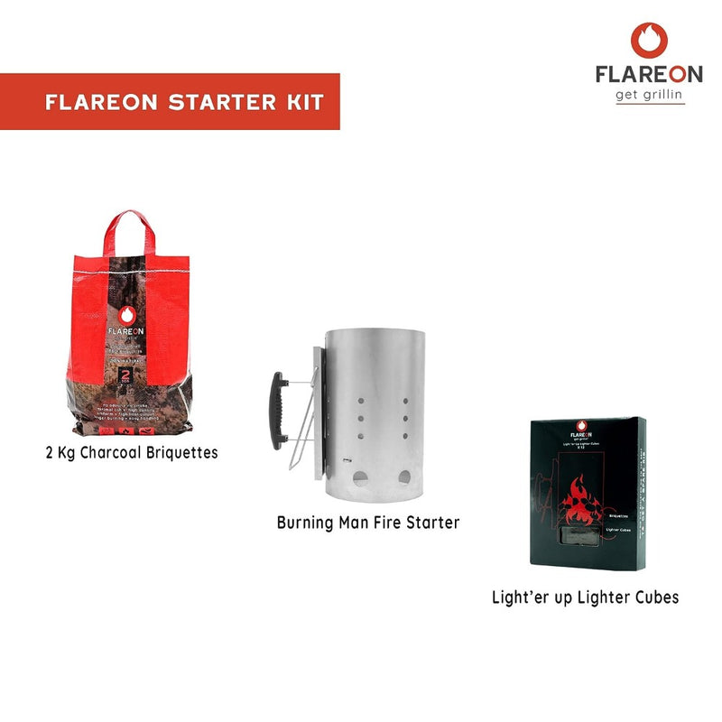 Flareon Grillin 101 Series Combo - Skipper House Party BBQ Grill + Starter Kit - 9