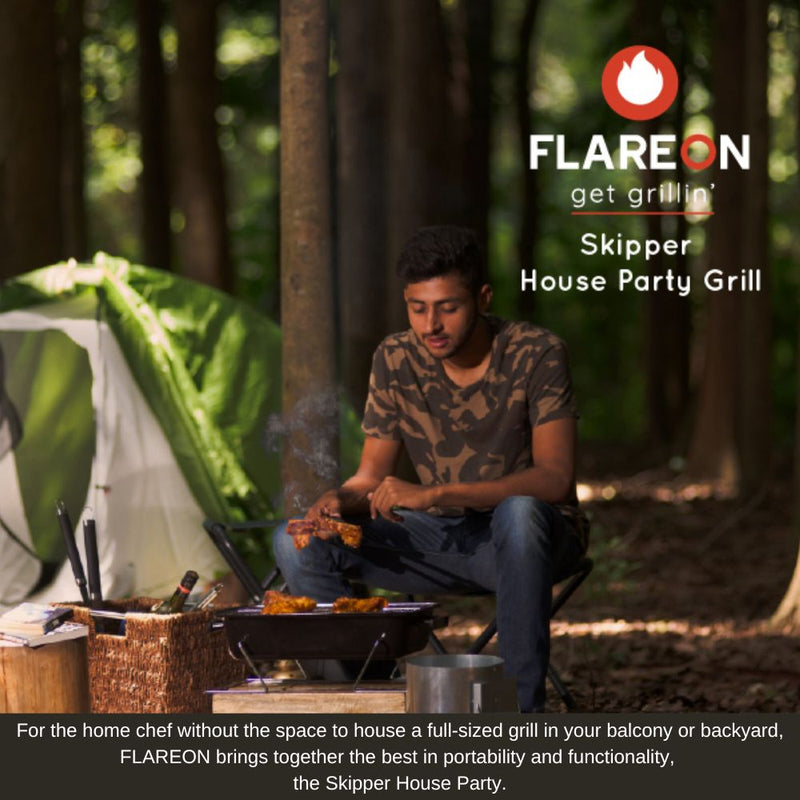 Flareon Grillin 101 Series Combo - Skipper House Party BBQ Grill + Starter Kit - 3