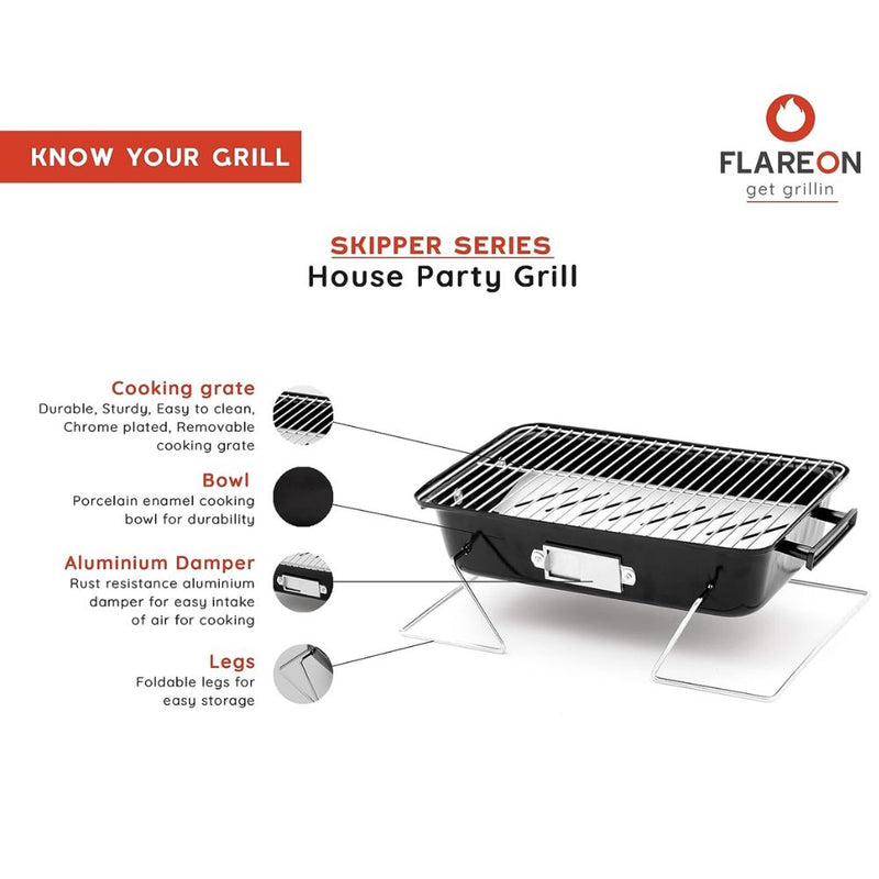 Flareon Grillin 101 Series Combo - Skipper House Party BBQ Grill + Starter Kit - 5