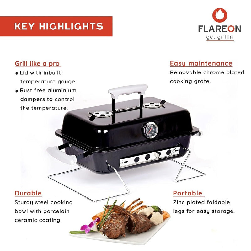 Flareon Skipper Briefcase BBQ Grill + Starter Kit - 4
