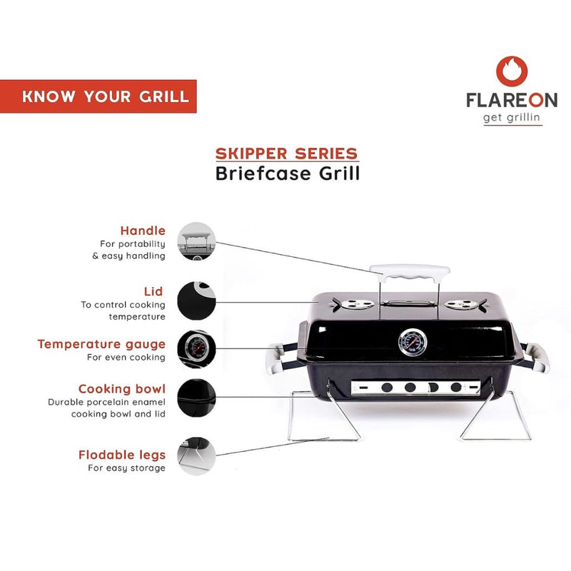 Flareon Skipper Briefcase BBQ Grill + Starter Kit - 5