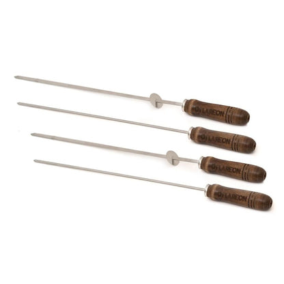 Flareon Flat and Fat Stainless Steel BBQ Spears with Wooden Handle - 1