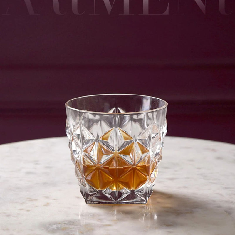 The Artment Crystal Diamond Cut Whiskey Glass Set - 4