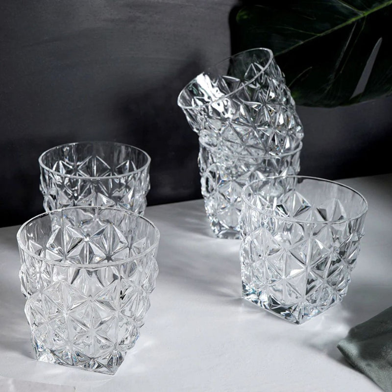 The Artment Crystal Diamond Cut Whiskey Glass Set - 1