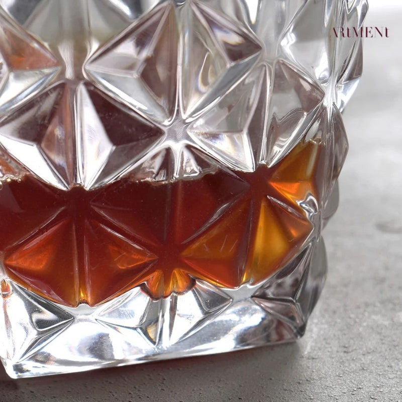 The Artment Crystal Diamond Cut Whiskey Glass Set - 6