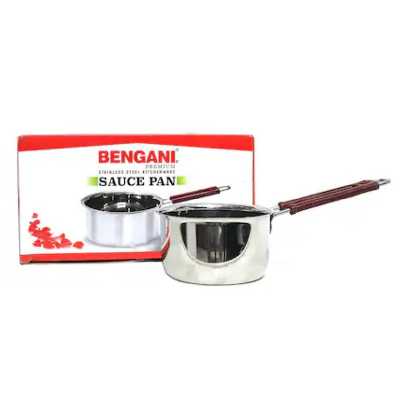 Bengani Stainless Steel 22 Gauge Plain Bottom Saucepan | Silver