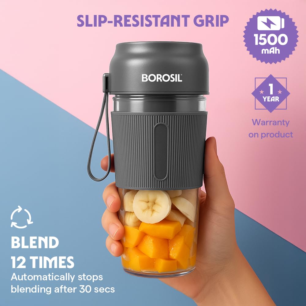 Borosil NutriGrip 40 Watts Portable Blender - 3