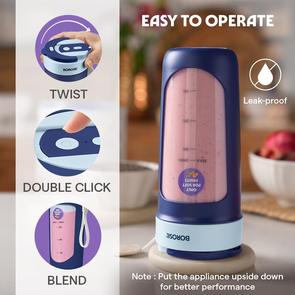 Borosil NutriSip 40 Watts Portable Blender - 6