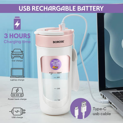 Borosil NutriSip 40 Watts Portable Blender - 5