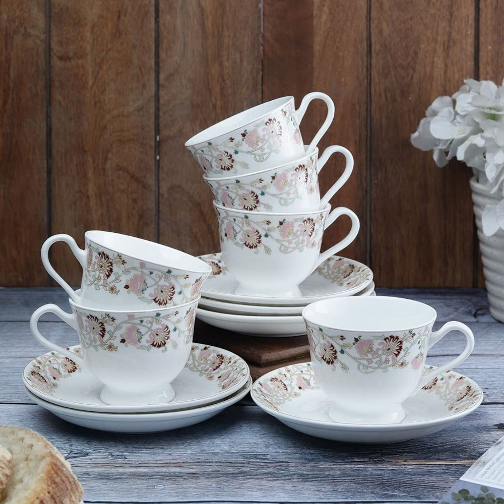 Clay Craft Ceramic New Georgian Wildflower Cup & Saucer Set - 1