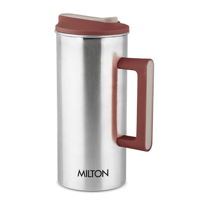 Milton Citrine Stainless Steel 1550 ML Water Jug with One Touch Flap Snap Fit Lid - 3