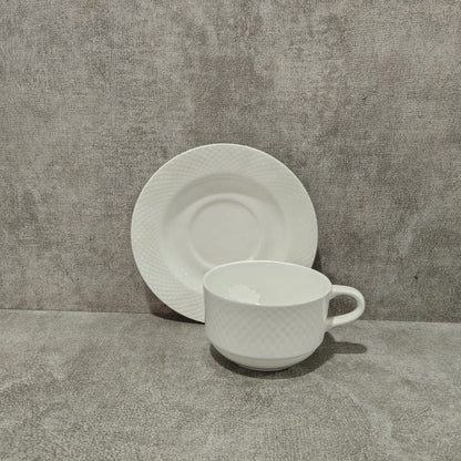 Clay Craft Diamond Plain Cup Saucer Set - 2