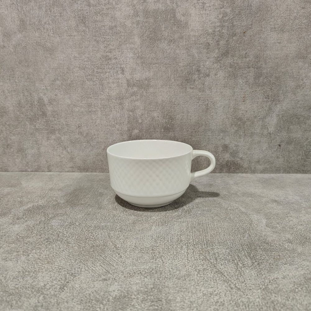 Clay Craft Diamond Plain Cup Saucer Set - 4