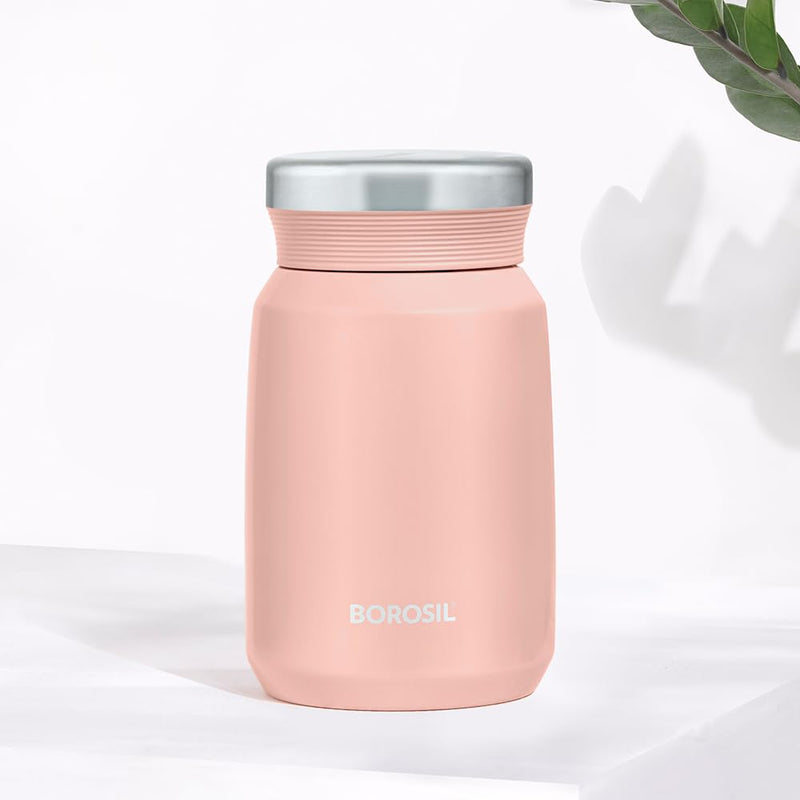 Borosil Carry Mate 500 ML Stainless Steel Vacuum Insulated Soup Flask & Food Jar with Screw Lid - 2