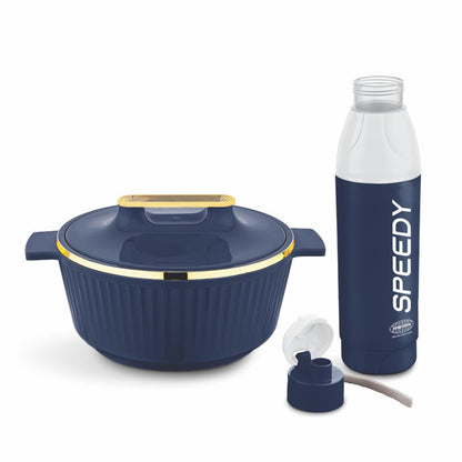 Asian Coral Serving Set - Fancy 1500 ML Casserole + Good Luck Executive 500 ML Bottle - 1