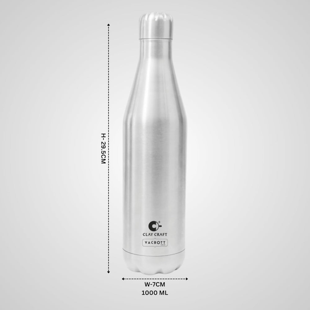 Clay Craft Vacbott Carbon 1000 ML Single Walled Water Bottle - 4