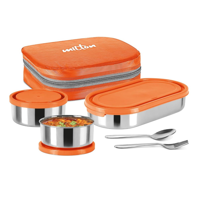 Milton Cubite Stainless Steel Tiffin with 3 Containers - 5