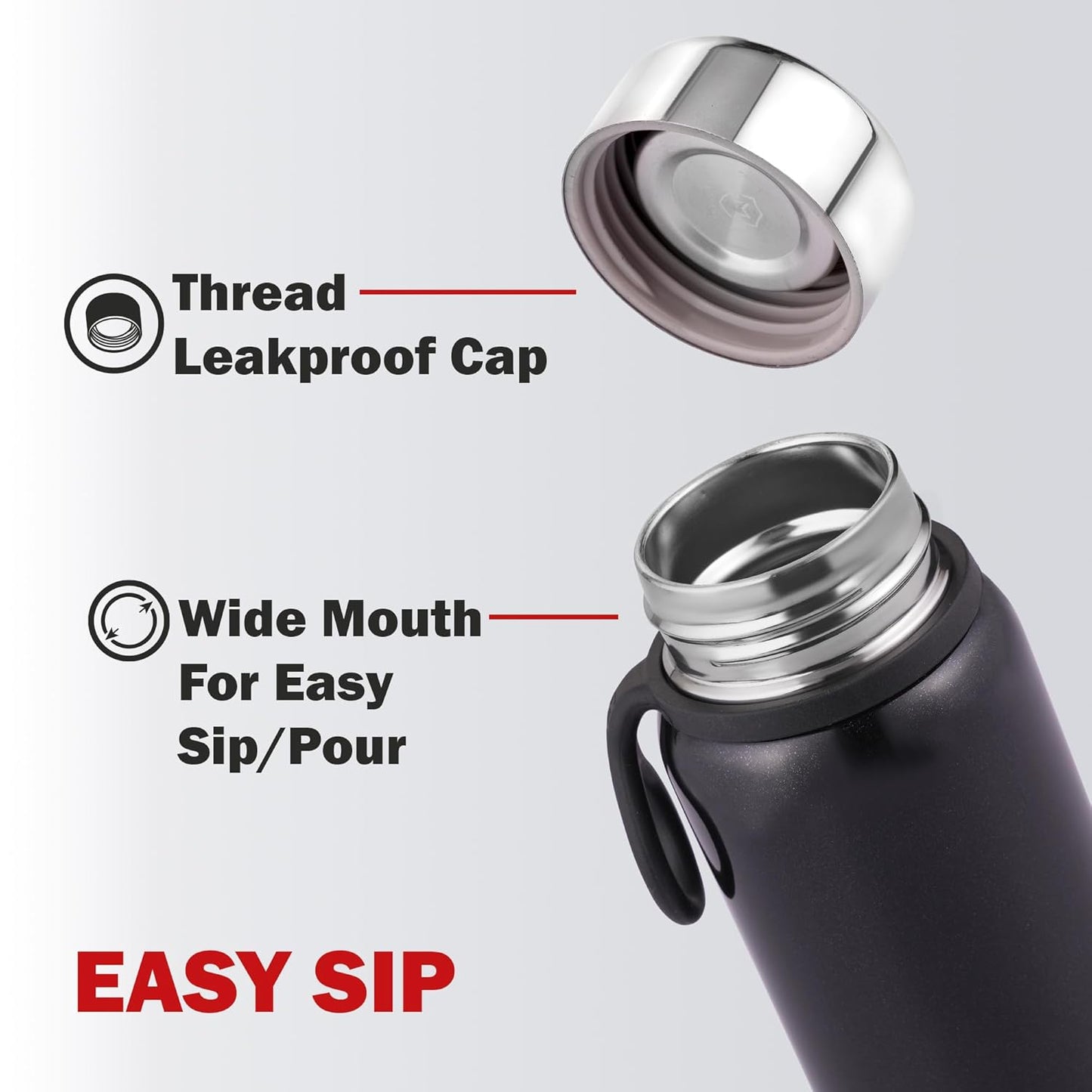 Cello Glitz Thermosteel Flask, 300 ML | 24 Hours Hot and Cold Stainless Steel Bottle | Flask for Tea Coffee | Ideal for Office, Gym, Home, Kitchen, Hiking, Travel Bottle