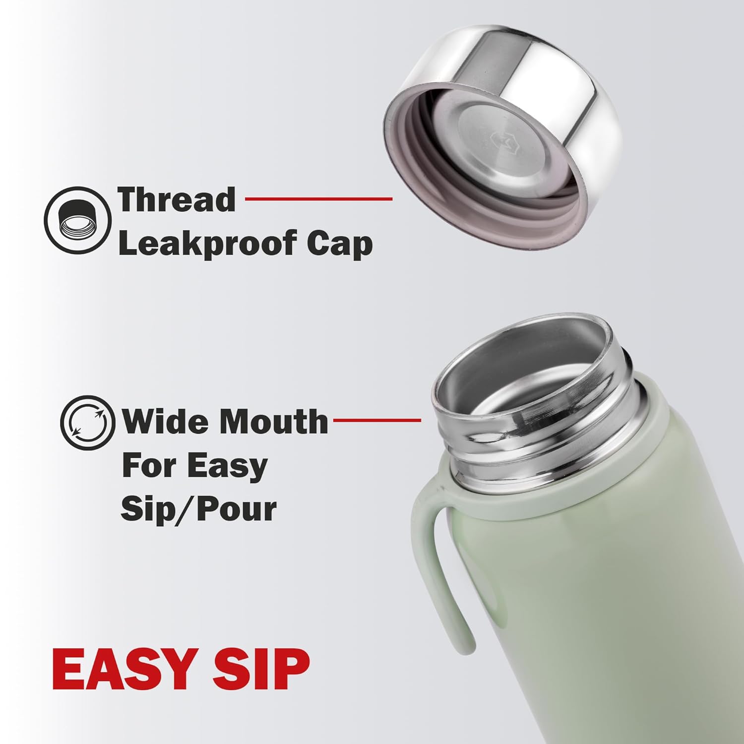 Cello Glitz Thermosteel Flask, 300 ML | 24 Hours Hot and Cold Stainless Steel Bottle | Flask for Tea Coffee | Ideal for Office, Gym, Home, Kitchen, Hiking, Travel Bottle