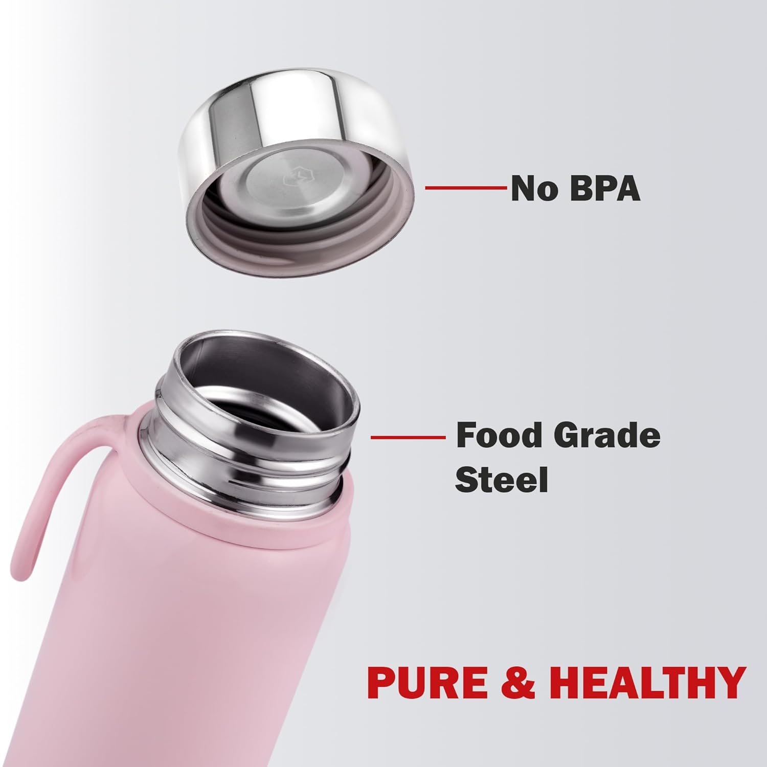 Cello Glitz Thermosteel Flask, 300 ML | 24 Hours Hot and Cold Stainless Steel Bottle | Flask for Tea Coffee | Ideal for Office, Gym, Home, Kitchen, Hiking, Travel Bottle
