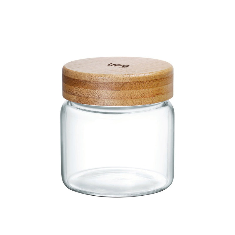 Treo Borosilicate Round Storage Glass Jar with Wooden Lid - 2