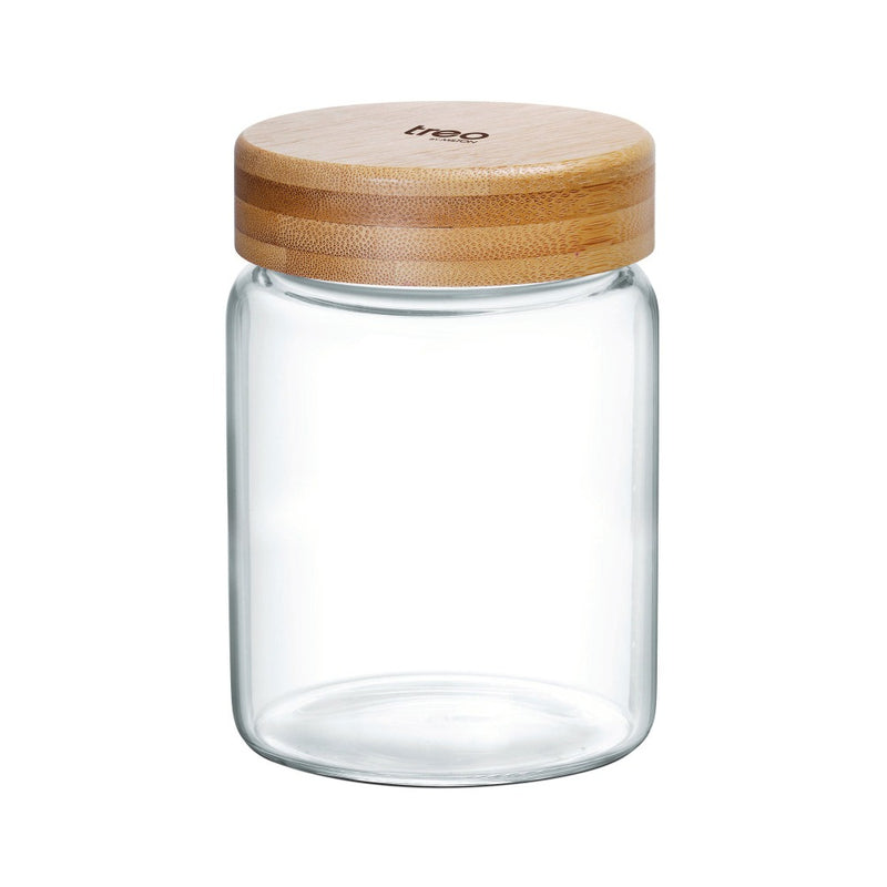 Treo Borosilicate Round Storage Glass Jar with Wooden Lid - 3