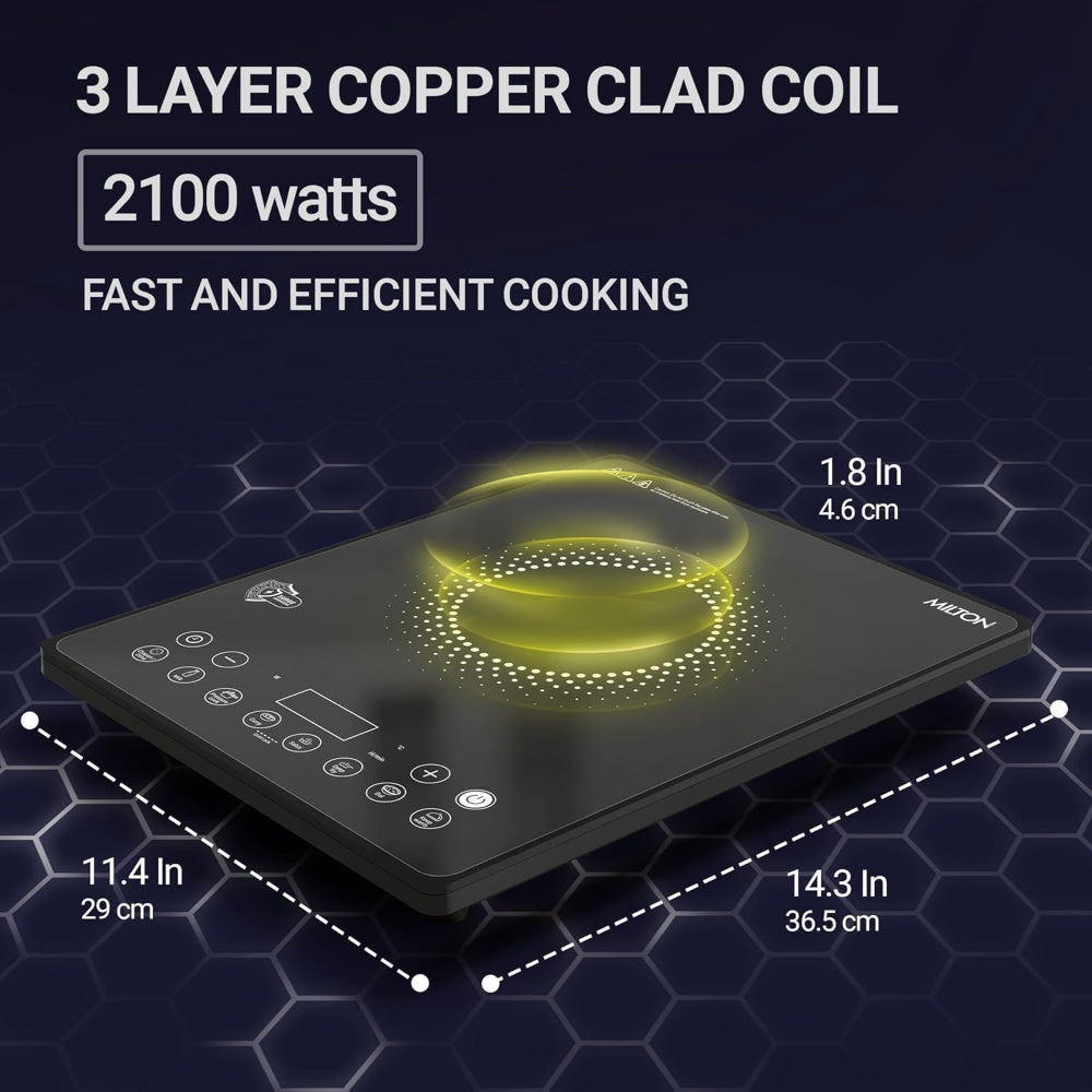 Milton Elio Elite 21.0 2100 Watts Slim Portable Induction Cooktop - 2