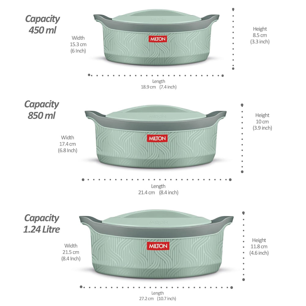 Milton Evoke Inner Stainless Steel Insulated Casserole Set - 4