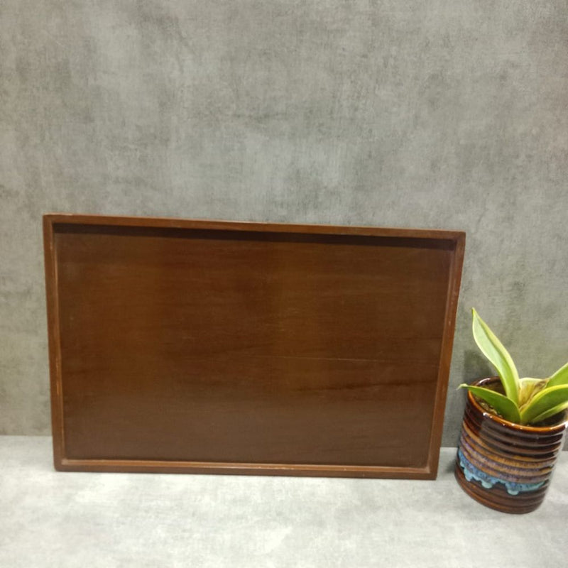 RasoiShop Wooden Rectangular Platter Tray - 1