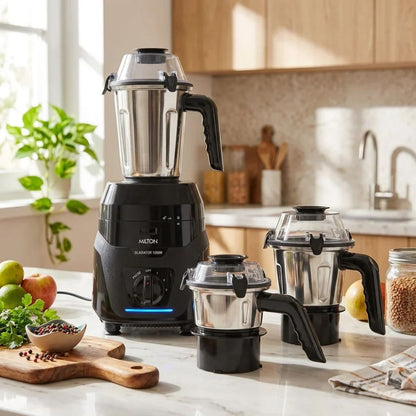 Milton Gladiator 1000 Watts Mixer Grinder with 3 Multipurpose Jars - 1