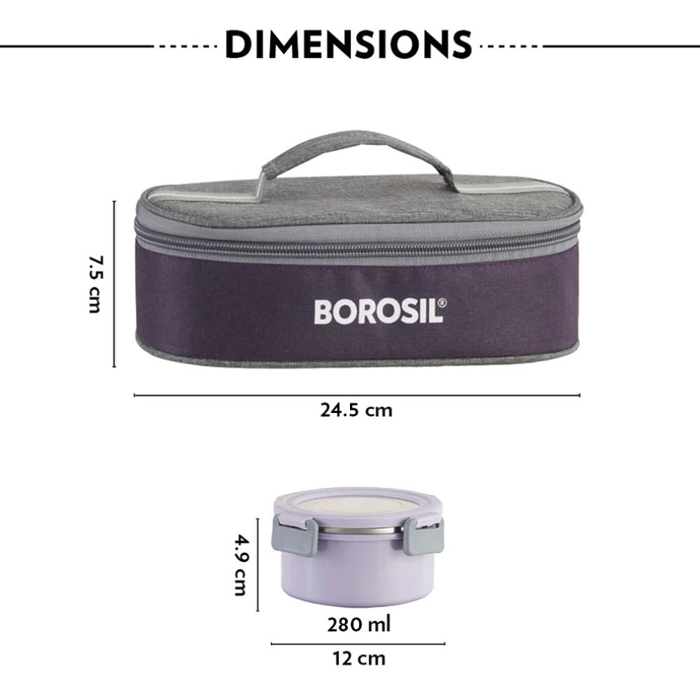 Borosil Glory 2 Container Stainless Steel Lunchbox with Bag - 3