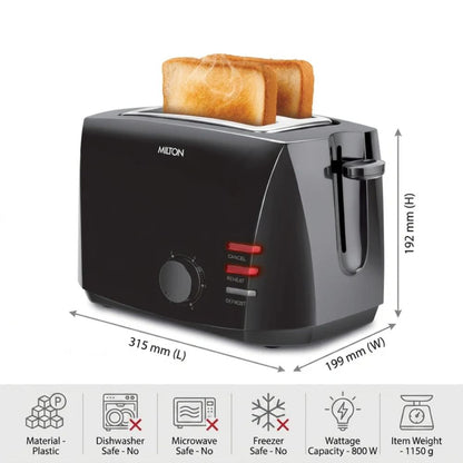 Milton Gold Crust 800 Watts 2-Slice Pop Up Toaster - 4