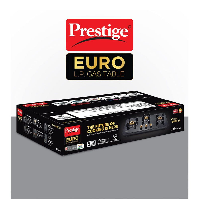 Prestige Euro Glass Top 3 Burners Gas Stove With Toughened Glass Top - 40366 - 6