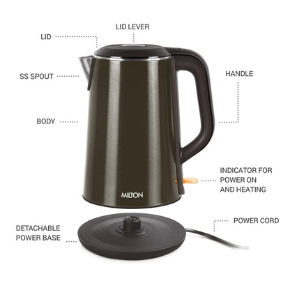 Milton Stainless Steel Hagen 1500 Watts 1.8 Litre Electric Kettle - 3
