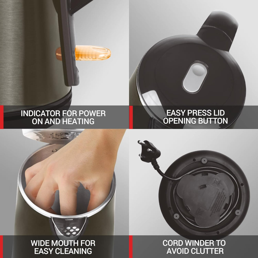 Milton Stainless Steel Hagen 1500 Watts 1.8 Litre Electric Kettle - 5