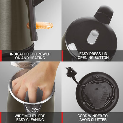 Milton Stainless Steel Hagen 1500 Watts 1.8 Litre Electric Kettle - 5