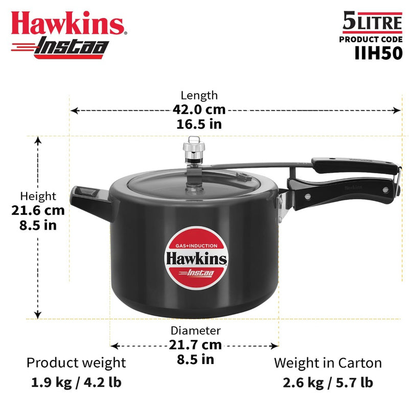 Hawkins Instaa Hard Anodised Pressure Cooker - 11