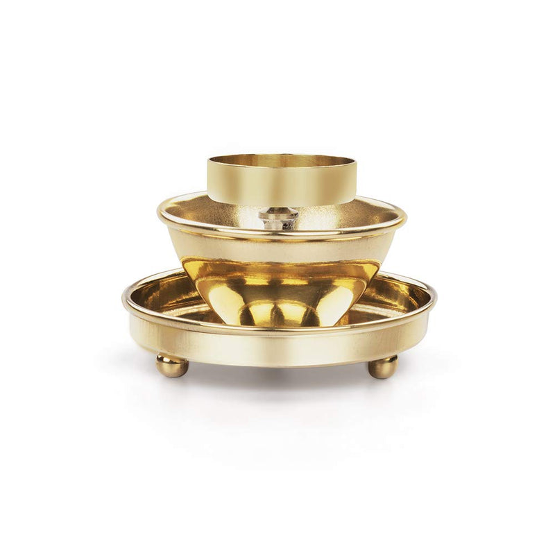 Borosil Brass Diffuser Diya with Borosil Glass Chimney - 5
