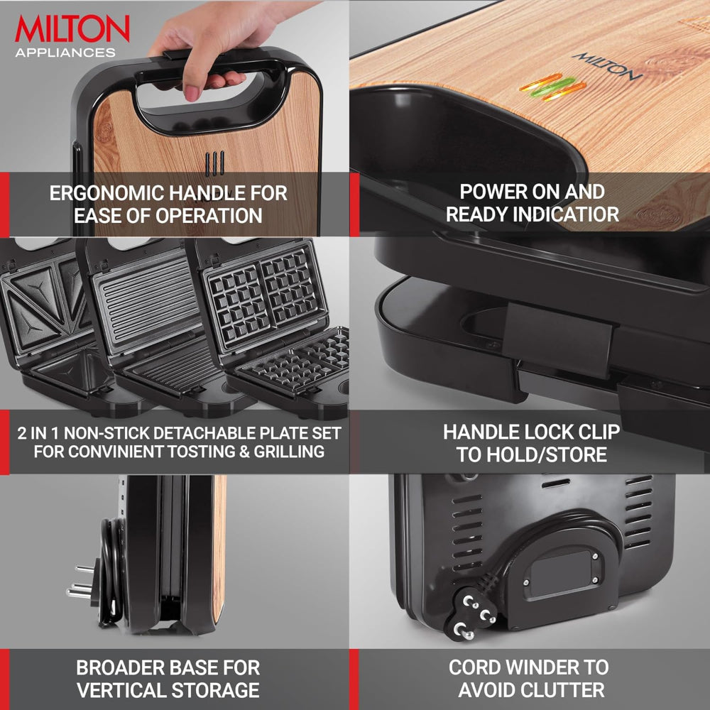 Milton 3-In-1 850 Watts Grill Sandwich Maker - 4